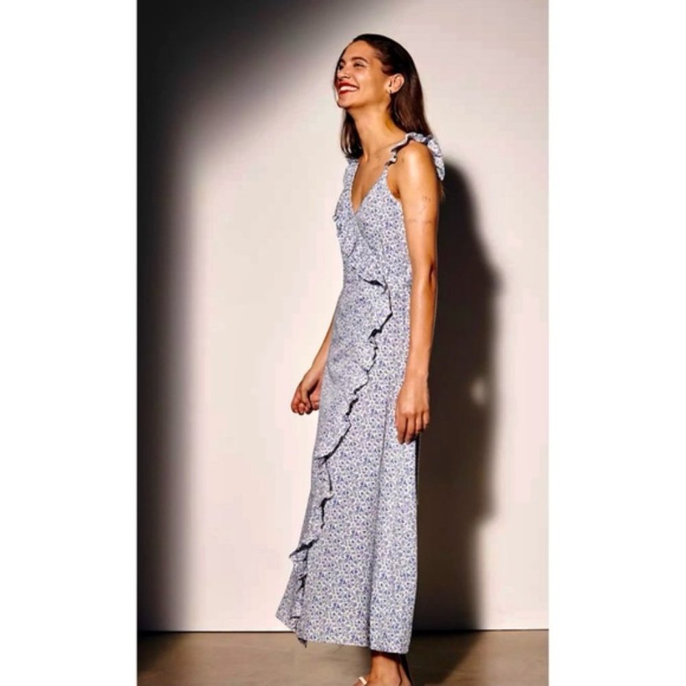 Madewell Floral Ruffled Wrap Maxi Dress - Size 2